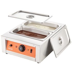 VEVOR Chocolate Tempering Machine, 17.6 Lbs 2 Tanks Chocolate Melting Pot TEMP Control 86-185 F