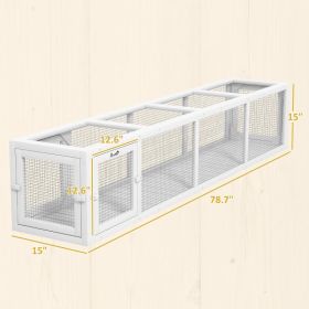 Wooden Cat Run With Weather Protection, Connecting Inside And Outside (Option: White)
