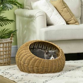 Cat Bed with Washable Cushion for Cats (Option: Brown-510x510x340 mm)